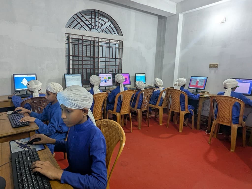 Students focused during a lesson in a classroom