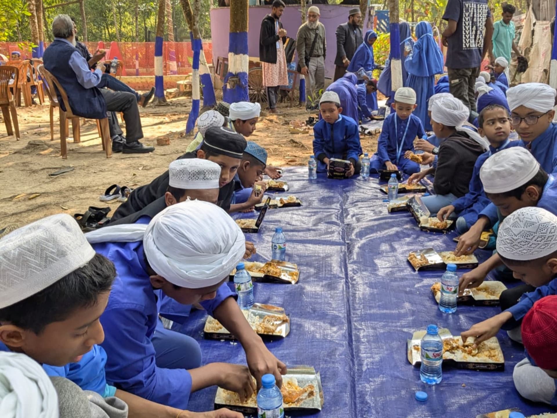 Community members receiving practical humanitarian support